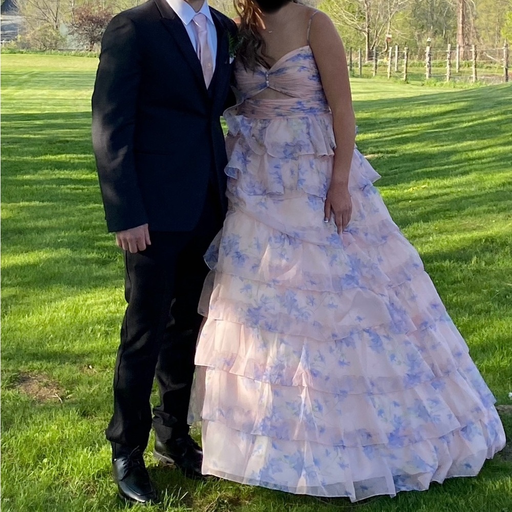 Mac Duggal Ruffled Layered Gown Dress